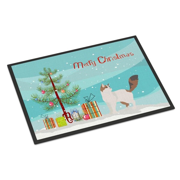 Carolines Treasures 18 x 27 in. Turkish Van Cat Merry Christmas Indoor or Outdoor Mat CK4733MAT - main